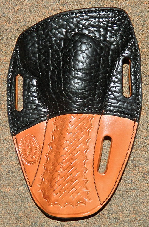 Simply Rugged Sourdough Holster features combination of Bison and basket-weave stamped full-grain cowhide.