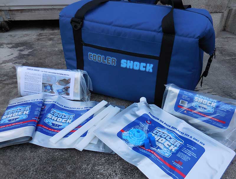 Cooler Shock Ice Packs are a high-performance ice alternative that save money, weight, space, and hassle. You can buy them ready to use, or fill them with water when they arrive.