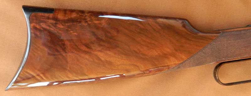 Navy Arms Model 1892 features Grade 1 American walnut stock. Photo does not do the stock justice.