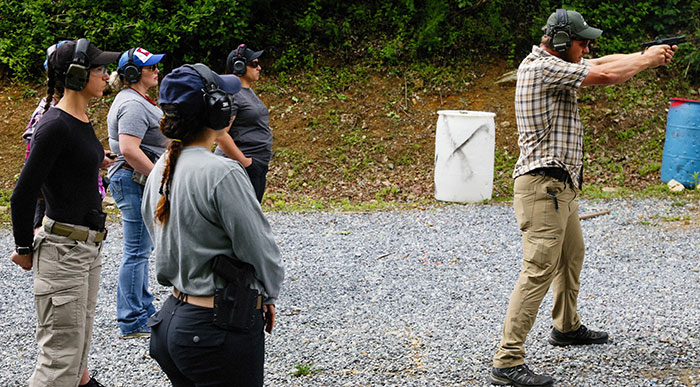 Rapier demonstrates next course of fire for the class.