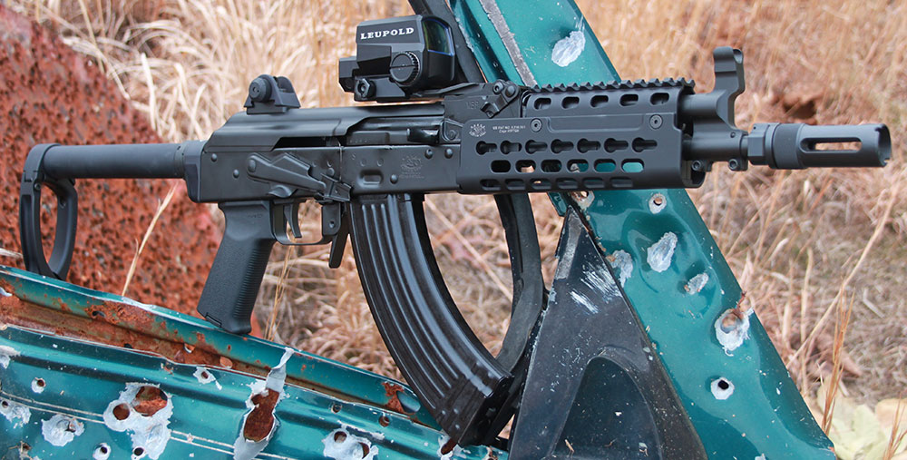 Krebs Custom’s take on how to modernize AK platform focused on effective mounting of optics and providing rail interface for mission-specific accessories. PD-18 is a serious weapon, not a gimmick.