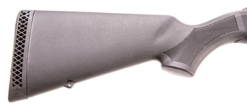 Pistol grip area of stock has molded-in checkering, rubber recoil pad, and integral rear swivel stud.
