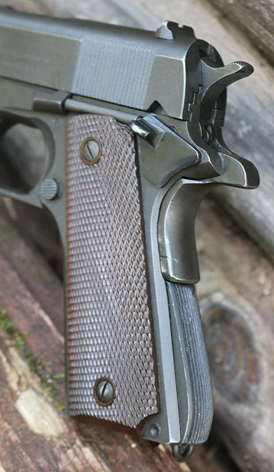 Unremarkable backside of GI 1911A1 is perfectly replicated by Springfield Armory 1911 Mil-Spec.