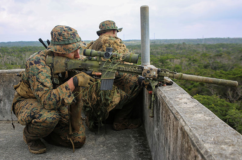 Something is usually available to barricade from. This Marine sniper is using the front of the bipod on his M110 to gain support. USMC Photo by LCpl Mains  