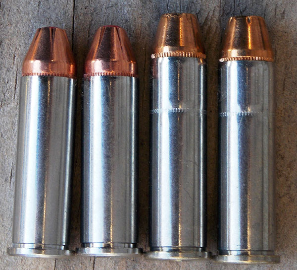 .38 Special ammunition (left) is best for practice, while .357 Magnum (right) provides superior wound potential.