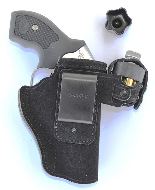 Galco Walkaway is excellent all-around design for Kimber revolver that combines a speedloader pouch. Insert is for use with five-round speedloader.