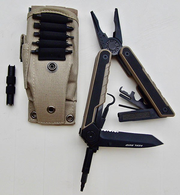AR15 Tool allows virtually any normal maintenance or adjustment, yet easily fits in a rifle case. Everything rides in the nylon pouch, including bits and front-sight tool.