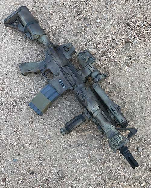 This early CQBR MK18 MOD 0 clone is exactly like the ones used by SEALs during the middle 2000s in Afghanistan and Iraq.