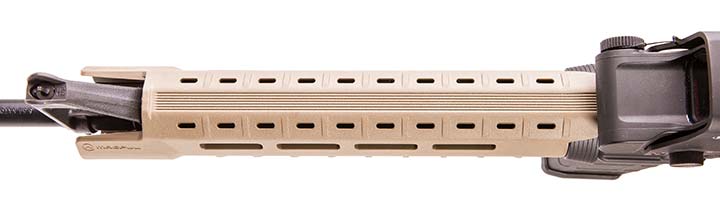 MOE SL Hand Guard has M-LOK slots at two, six, and ten o’clock positions to allow attachment of optional Picatinny rail for mounting lights, slings, grips, etc.