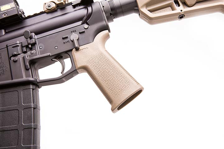 MOE SL Grip has more vertical grip angle than many other grips and aggressive TSP texture for positive weapon control and excellent ergonomics.