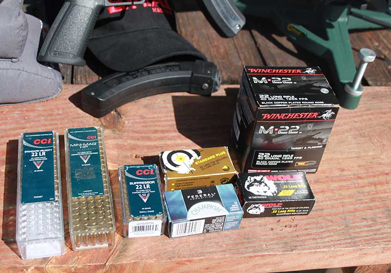 Various ammunition was tested with Ruger Precision Rimfire.