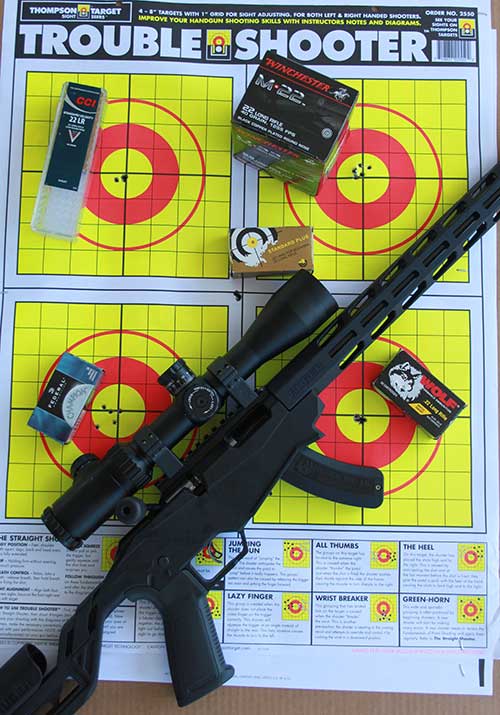 Accuracy was impressive with Ruger Precision Rimfire. Certain loads produced sub 3/8-inch groups. Significantly, point of impact was similar enough that loads could be used interchangeably.