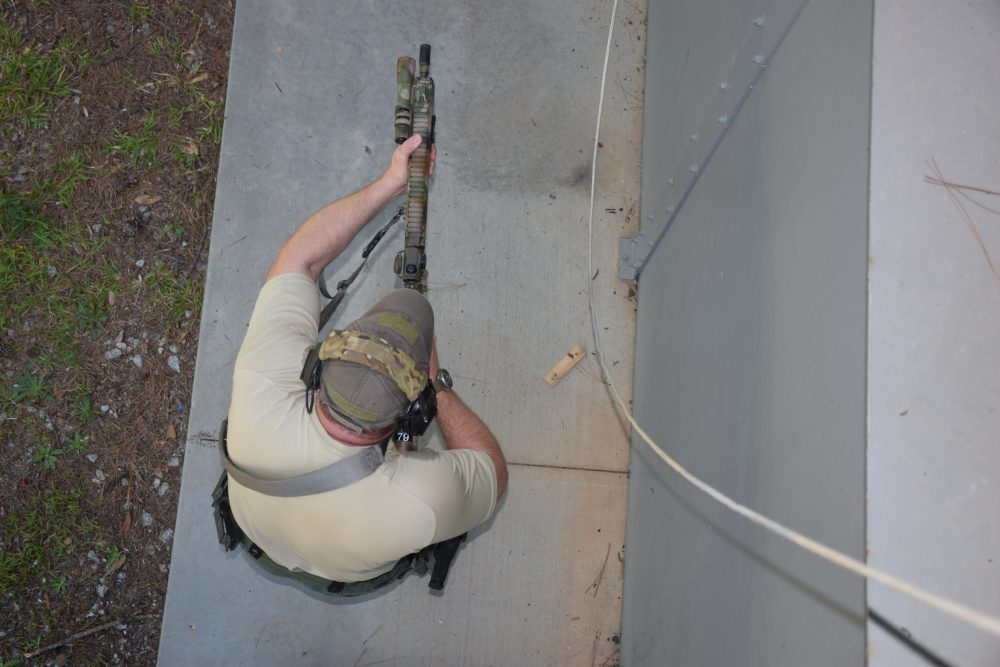 Bob Moran shoulders his BCM 14.5-inch KMR for comparison.