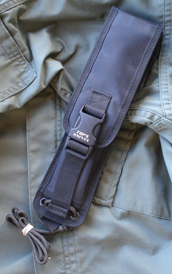 TOPS Mini Pry Knife comes with black Cordura ballistic nylon sheath that is belt and PALS/MOLLE compatible.