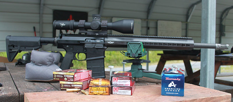 Initial sighting in and accuracy sampling of various Hornady and Federal 6.5 Creedmoor loads was conducted from bench.