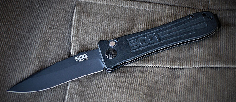 Strat Ops Auto from SOG is a U.S.-made automatic-opening folder with premium CPM-S35VN stainless-steel blade housed in a linen Micarta handle. It was designed as a backup and go-to tool for military and law enforcement personnel.