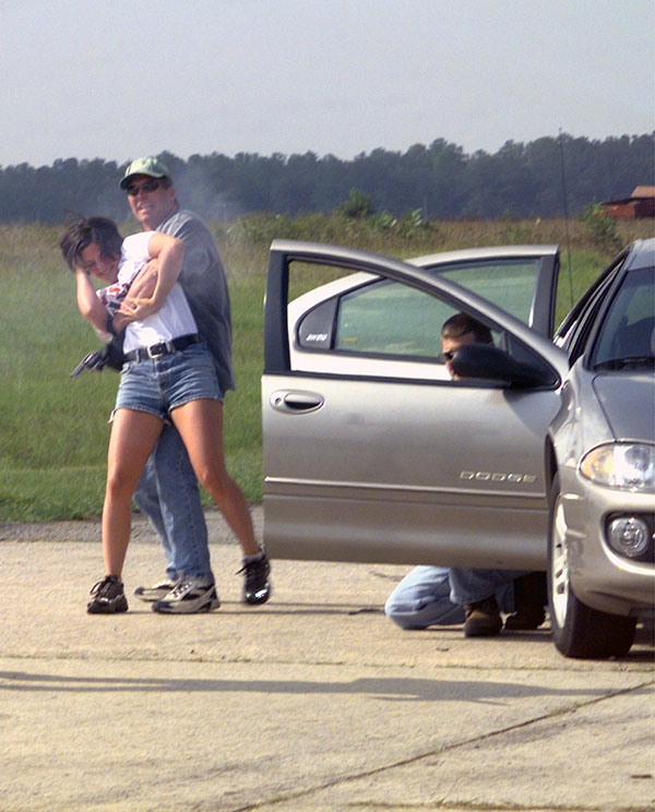 Hostage situation exercise conducted at McEntire Joint National Guard Base in cooperation with South Carolina Law Enforcement Division. Being taken hostage or kidnapped can happen to anyone. DoD photo by TSGT James Burnette.