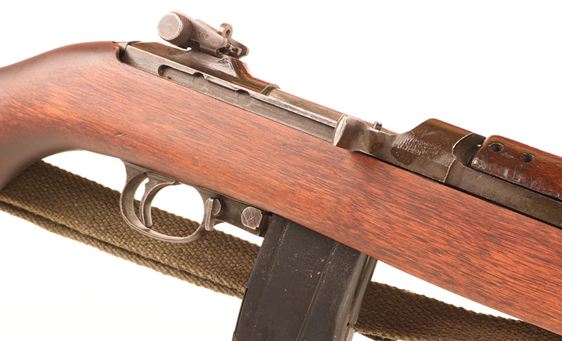 Late-model M1 Carbines featured rotating safety lever and adjustable rear sight.