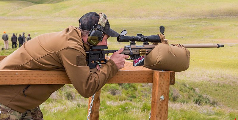 Customized Howa rifle. Precision Rifle Series matches ask much of a shooter and his rig. 1,500 yard and longer shots are not unusual.