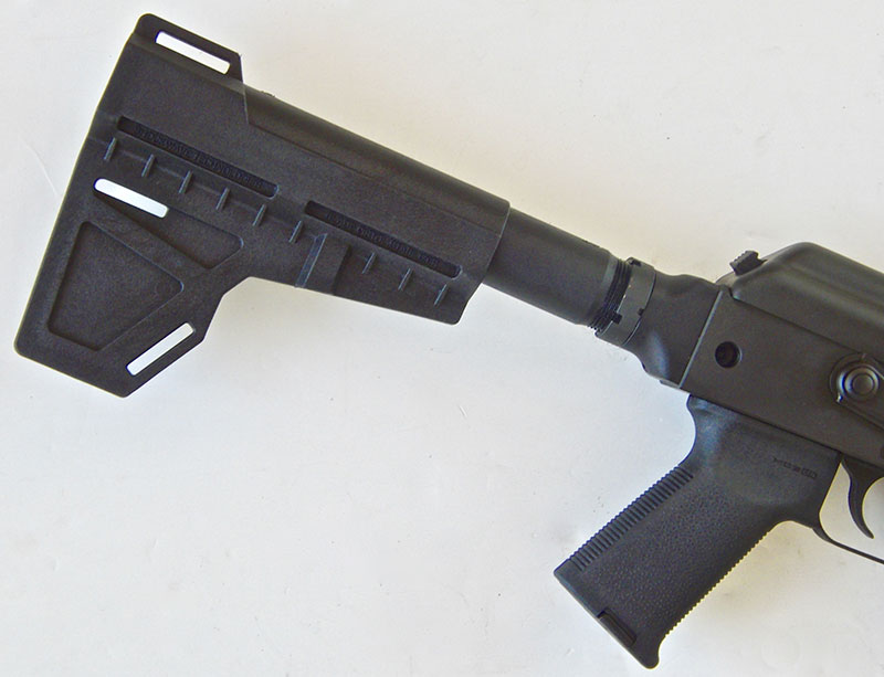 C39v2 Blade’s arm brace does concentrate recoil against the shoulder.