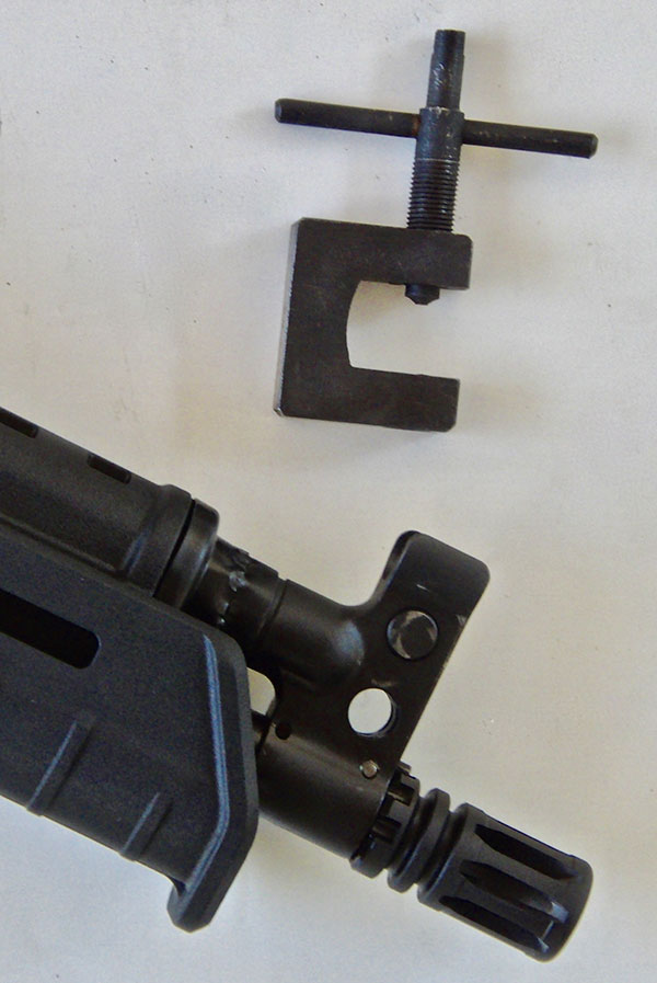 As is normally the case with AK-type rifles or pistols, front sight adjustment tool is useful when zeroing C39v2 Blade.