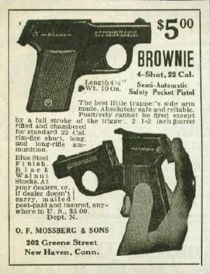 Early print ad for Mossberg Brownie.