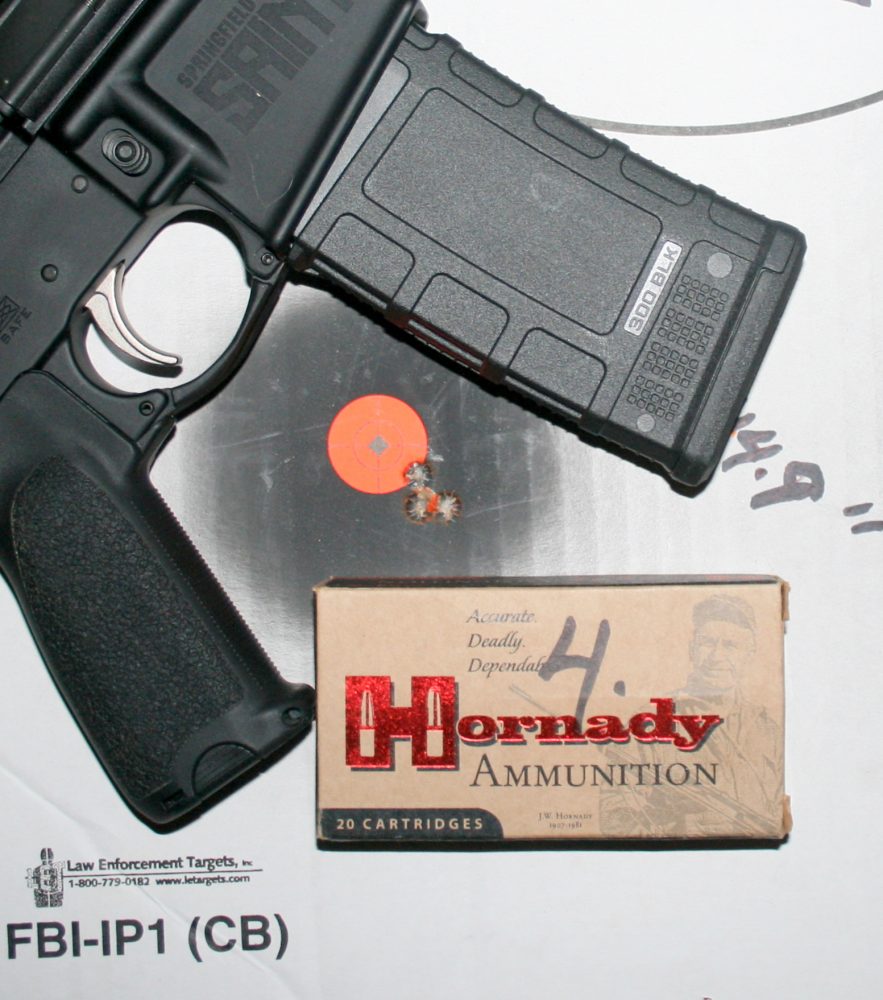 Hornady 135-grain FTX and SAINT produced one-hole group.