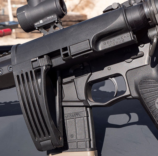 Gear Head Works Tailhook 2 is light, strong, and makes it easy to fit most wrists or forearms for braced shooting.