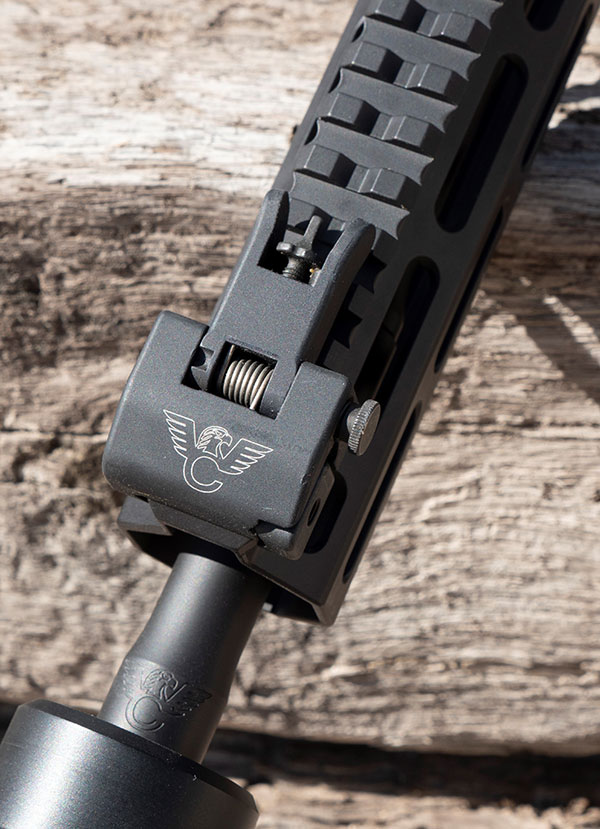 Wilson Combat back-up iron sights are light, strong, easy to use, and lock into place when necessary.