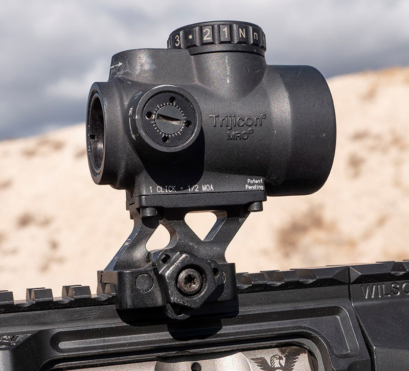 Trijicon MRO is rugged and reliable without the weight and tunneling effect. Green LED is easy on the eye in all conditions.