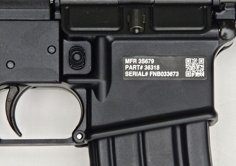 UID markings on FN 15 Military Collector M4.