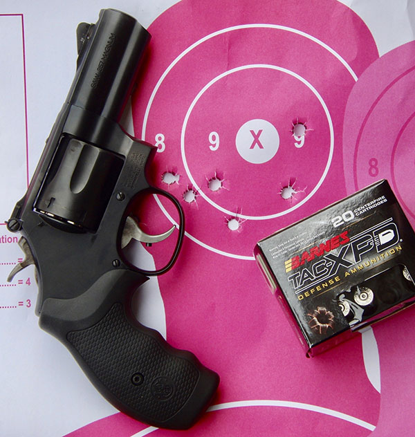 Combination of Model 19 CC’s weight and the port allowed quick and accurate double taps at ten yards.