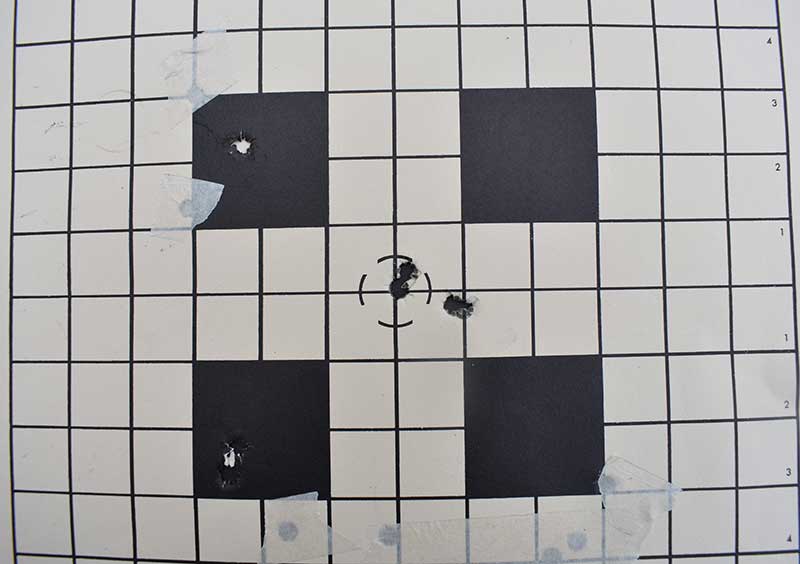 First .300 Win Mag cold-bore shot was low and right, two dead center, fourth round minute-of-Jeff, on top of the first.