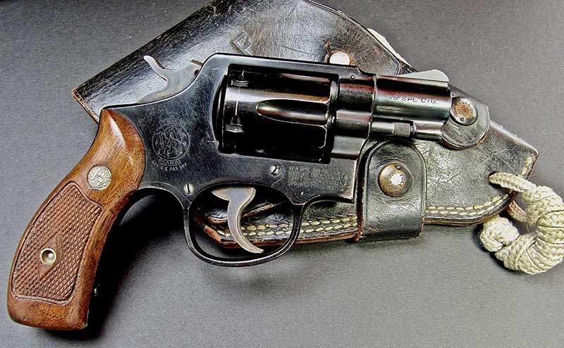 M4 was meant to supplement self-defense weapons such as this S&W Aircrewman revolver, an M&P with two-inch barrel with alloy frame and cylinder.
