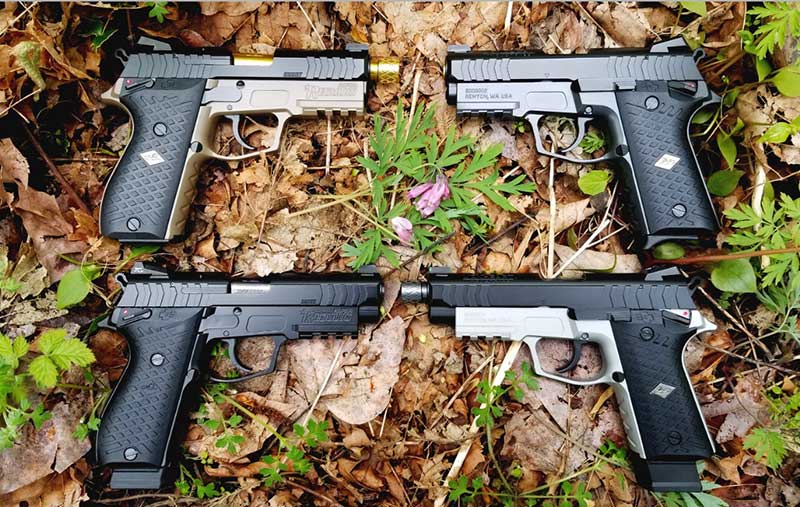 Lionheart produces two basic 9mm Regulus frames: Alpha and 1911 profile Beta, each totally interchangeable with its long and compact slide groups. Here are four of several combinations from which to choose.