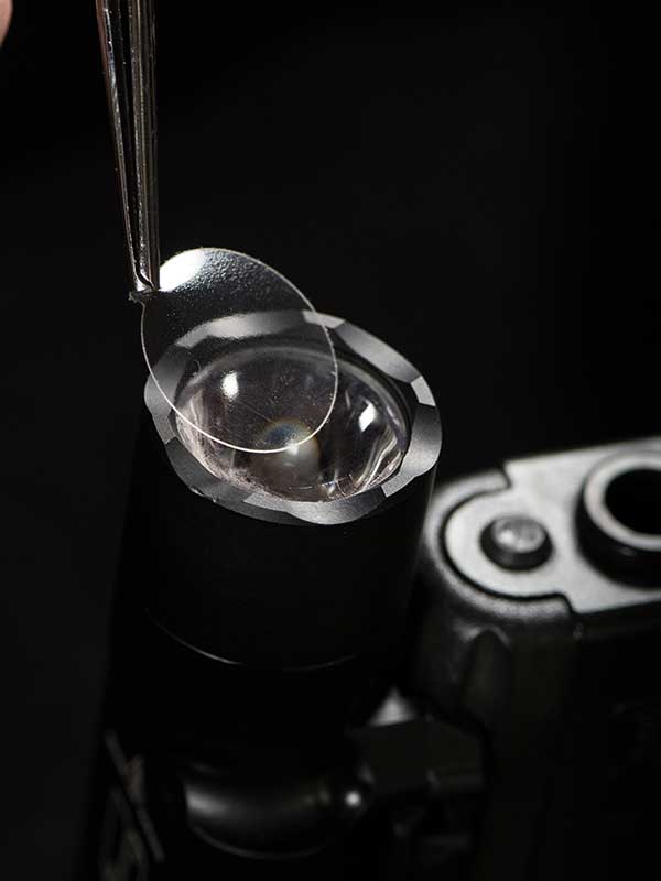 CLENS protectors are pre-cut. Simply remove one from the sheet and apply it to the light’s lens.