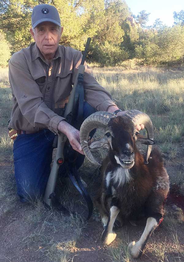 Author with Corsican Ram taken with Ruger American Ranch chambered in .450 Bushmaster.