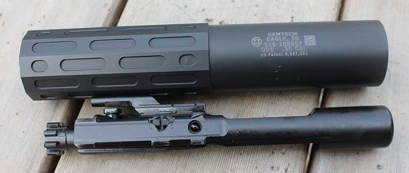 Gemtech One suppressor works from .22 to .300 Win Mag and is full-auto rated.