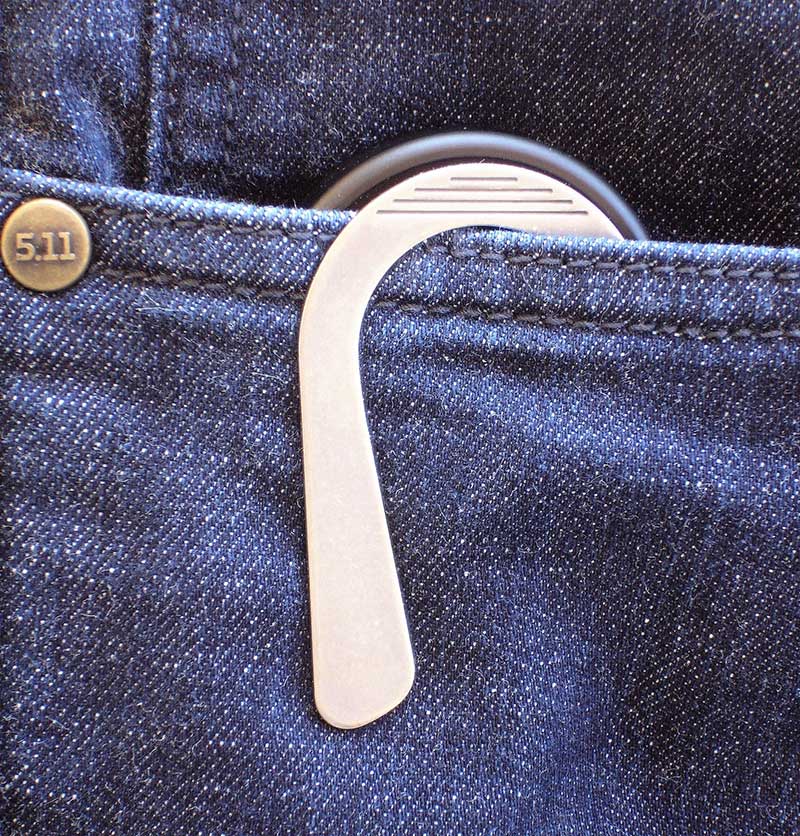 Pocket clip on Provoke is designed for tip-down deep carry. Clip is not reversible.