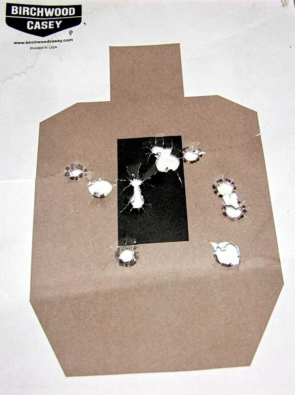 Proven accuracy of Alphawolf/Tru-Tec combination: 13 rounds of mixed ammunition at 50 yards off-hand.