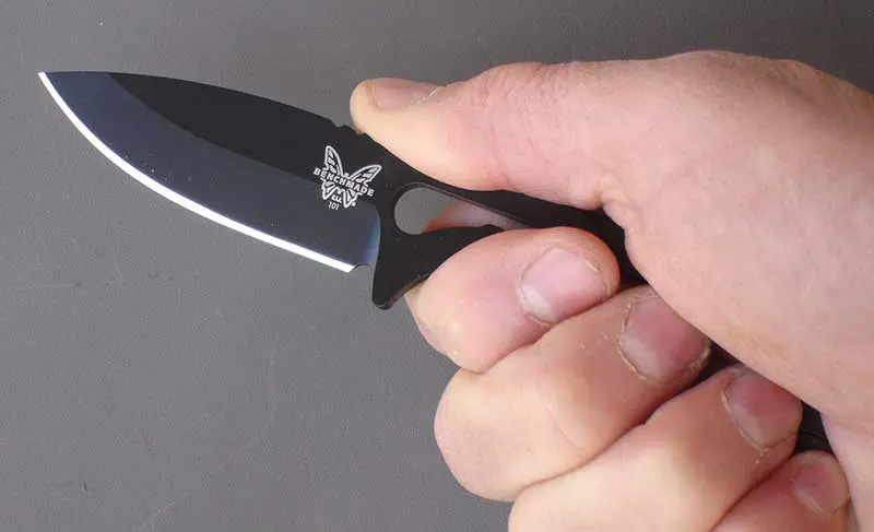 Follow-Up has 2.6-inch drop-point blade and ergonomic skeletonized handle. Knife feels good in the hand.