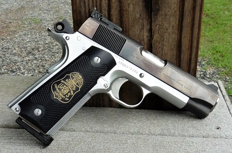 Roland UV printed FBI badge on author’s Novak Colt Commander.