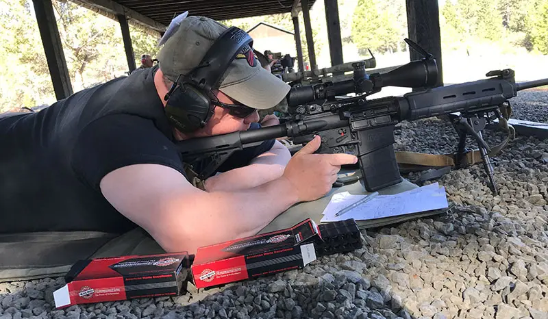 Kyoshi Eric Adams with S&W M&P .308, Leupold 4.5X14 TMR scope, and Black Hills Match ammo.