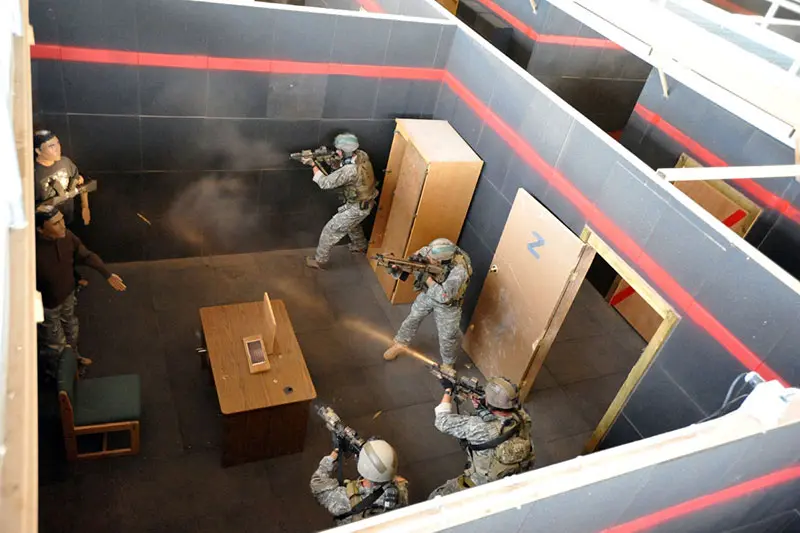 U.S. Army’s base element for CQB relies on a four-man team. During the height of fighting in Iraq in the mid-2000s, SF found the four-man stack lacking when faced with real close-quarters combat. Photo: courtesy DOD