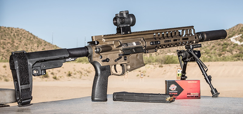 POF-USA P415 Edge Pistol takes virtually unstoppable P415 to a new level. Thanks to five-position SB Tactical SBA3 arm brace, P415 can be had in a short-barrel configuration with ease.