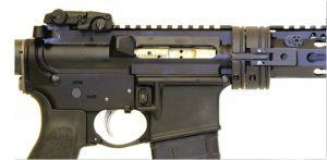 Sample QRB was assembled on excellent BCM KMR handguard. While AR15 barrel remains in exactly the same configuration, handguard is moved forward 1.425 inches and uses KMR barrel nut.
