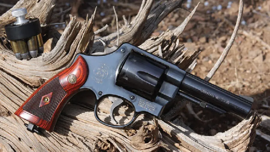 Model-58-S&W-revolver-loaded-with-41-Magnum-ammo