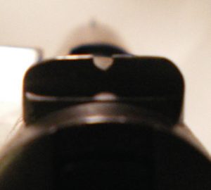 Close-up-of-rear-sight,-SMP-1911-Number-233