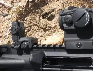 Magpul-MBUS-flip-up-rear-sight-on-Sionics-carbine