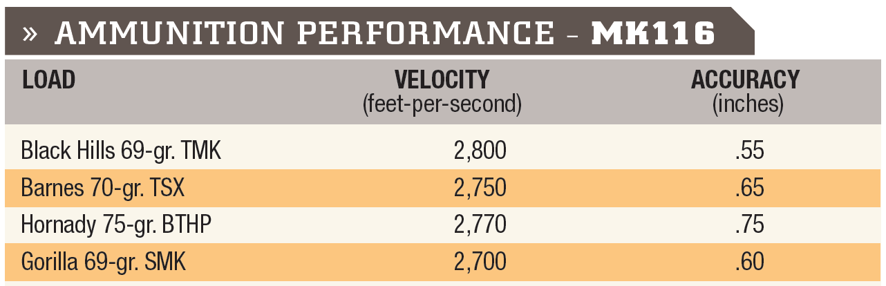 Primary Wepaon Systems MK116 Ammunition Performance